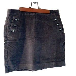Banana Republic gray stretch corduroy mini skirt 8